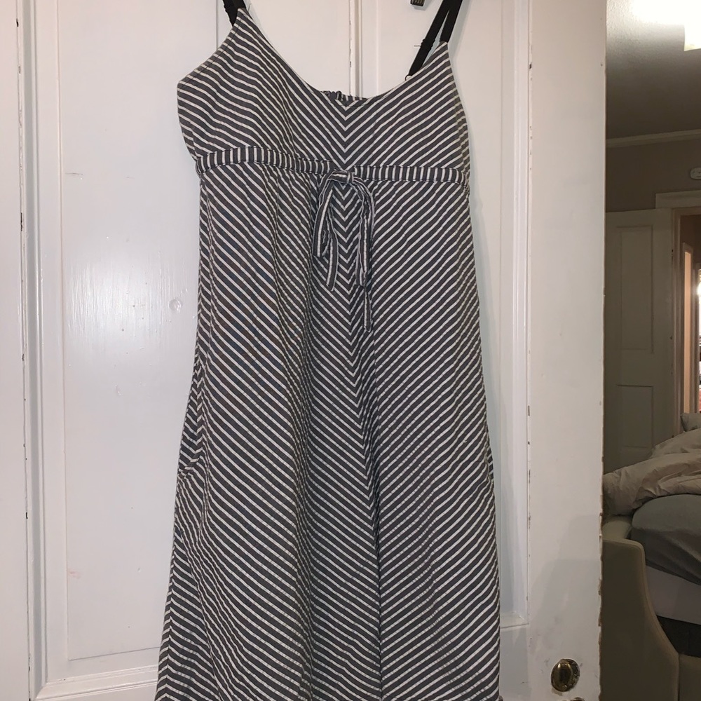 Grey/White Striped Dress